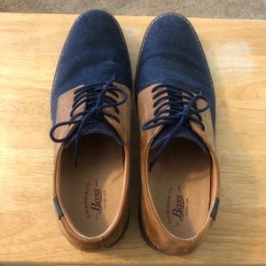 Bass Mens Denim & Suede Oxfords Size 12